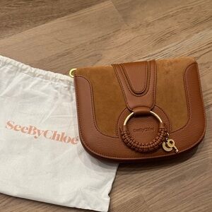 See By Chloe Tan and Brown Leather Clutch